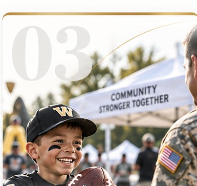 Military family community activity scene